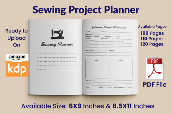 Download Sewing Project Planner KDP Interior - Premium Resources