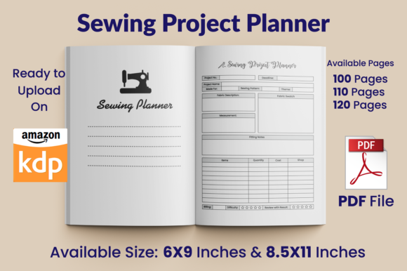 Download Sewing Project Planner KDP Interior - Premium Resources