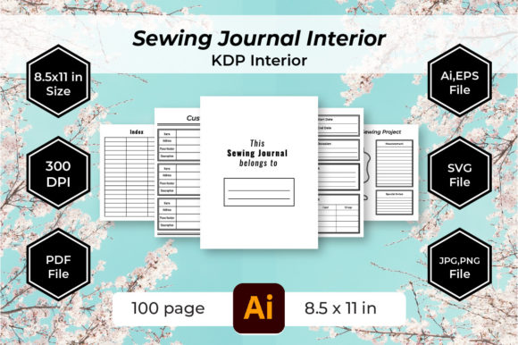 Download Sewing Planner Journal KDP Interiors - Premium Bundle